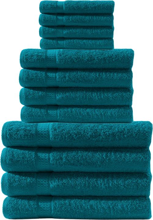 Casativo Set di asciugamani 12 pezzi benzina (100 x 50 cm, 140 x 70 cm, 50 x 30 cm)