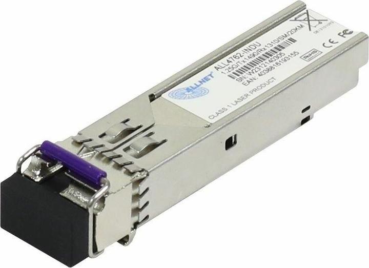 Allnet switch module all4762-indu sfp(mini-gbic) 1000mbit wdm(bidi)/lc tx1490nm/rx1310nm 9u 20km ind