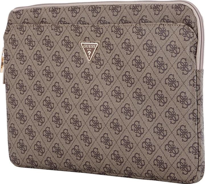 Guess Bag Sleeve 14" 4G Zipper Pocket Triangle Logo brown (14")