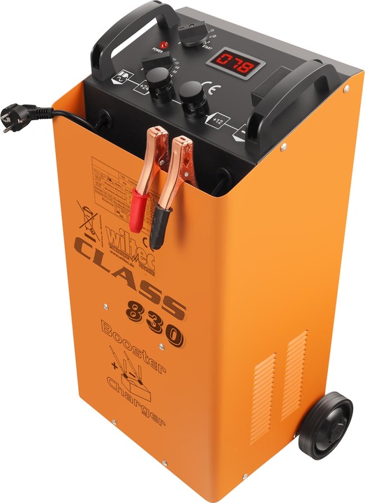 Wiltec Batterieladegerät Booster 12V 24V Ladegerät Akkuladegerät mit Starthilfe (24V, 12V, 68 A)