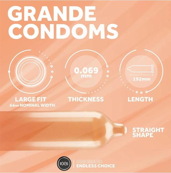 Actual product image EXS Grande - Extra Large Condoms - 12 pieces (12 pcs.)