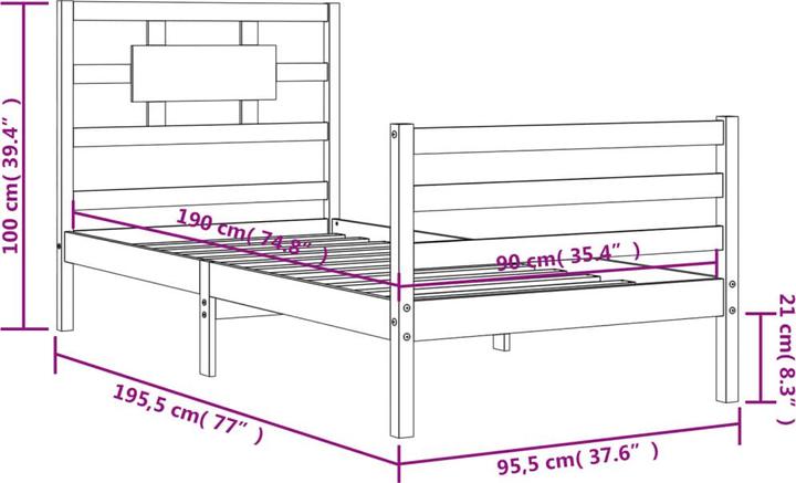 Produktbild vidaXL Poni (90 x 190 cm)