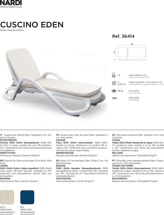 Immagine prodotto Nardi Eden (59 x 186 cm)