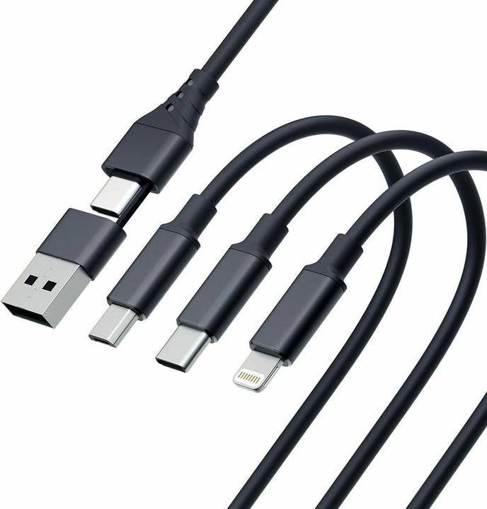 Produktbild 3MK Hyper Cable 3w1 USB-A/USB-C - USB-C/Micro/Lightning 1.5m Czarny/Black Kabel (1.50 m, USB 3.2 Gen 1, 12 W)