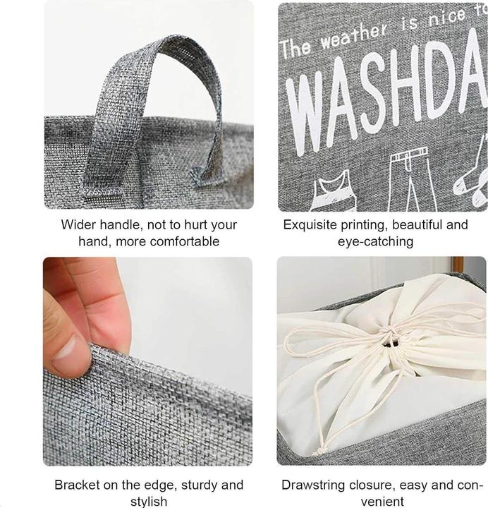 Produktbild ASMI Modischer Wäschekorb Grau (75 l)