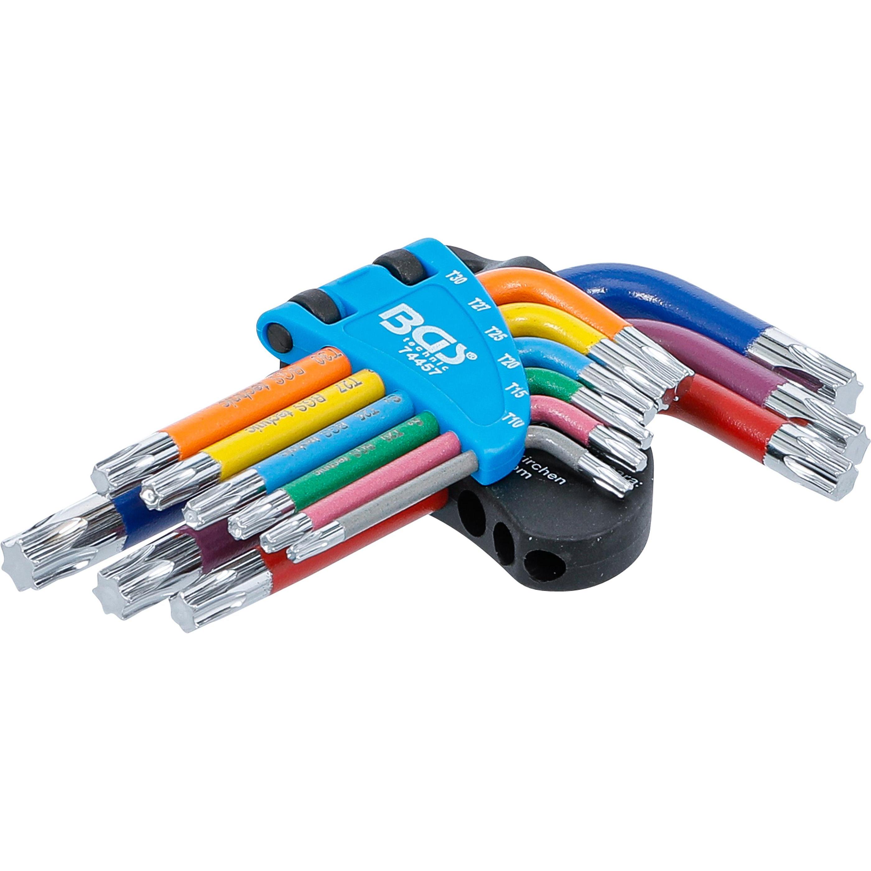 BGS, Schraubenzieher, Winkelschlüssel-Satz Multicolour kurz T-Profil (für Torx) T10 - T50 9-tlg. (T-profil)
