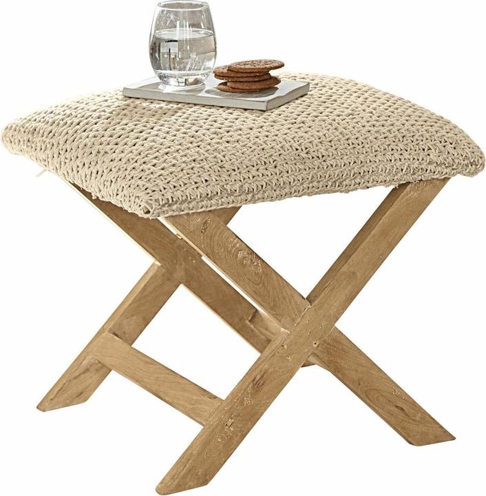 Produktbild Loberon Hocker Livron creme/braun