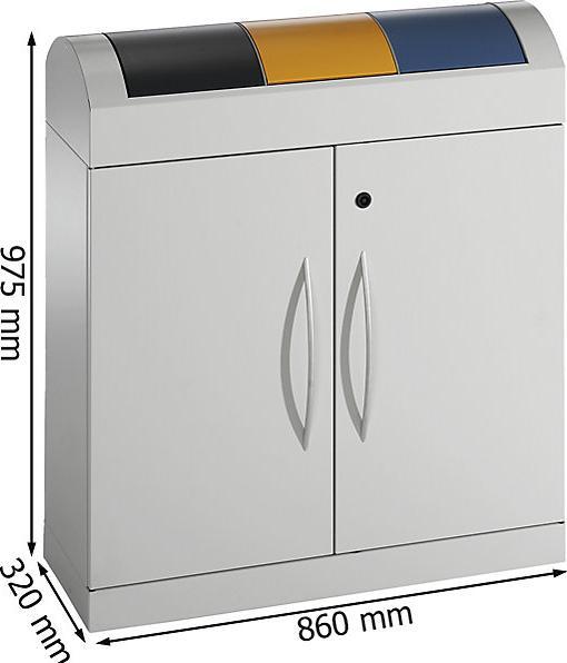 Actual product image kaiserkraft Recyclable material collecting and sorting system (135 l)
