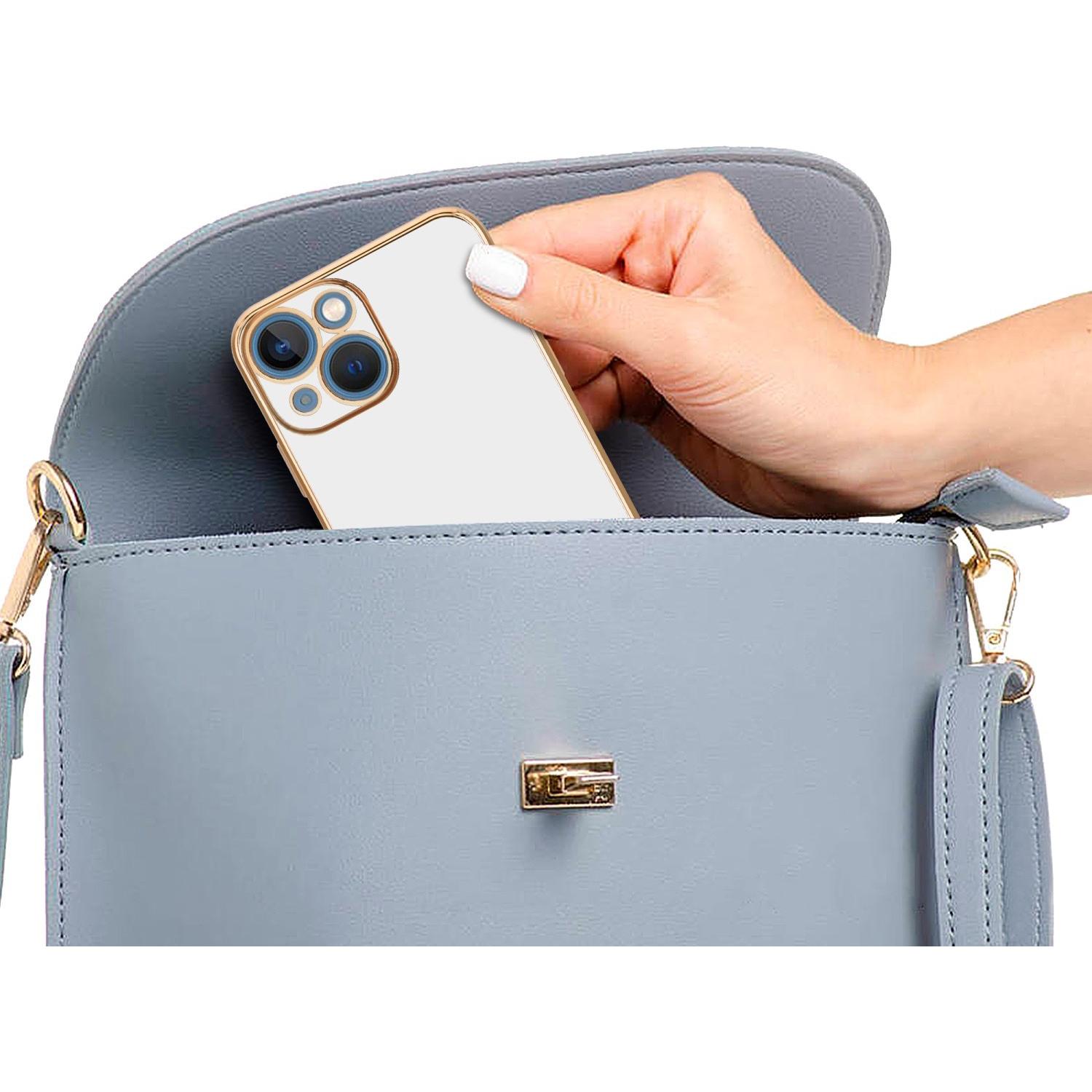 Thumbnail - Cadorabo Hülle für Apple iPhone 14 im TPU mit Kameraschutz LM130 Style (Apple iPhone 14), Smartphone Hülle, Weiss