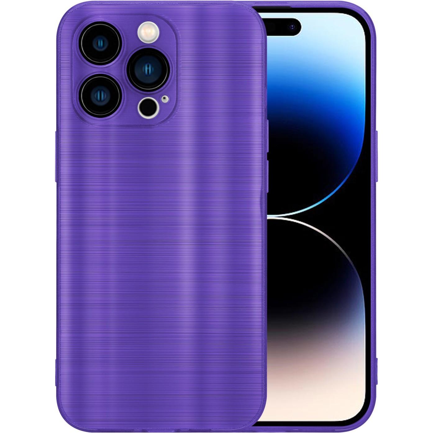 Thumbnail - Cadorabo Hülle für Apple iPhone 14 PRO im TPU Brushed Kameraschutz LM160 Style (Apple iPhone 14 Pro), Smartphone Hülle, ...