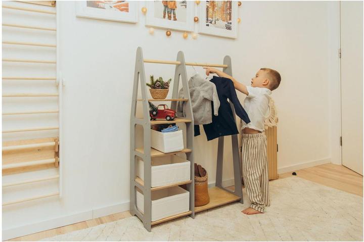 Actual product image Duck Woodworks Children's wardrobe with shelves