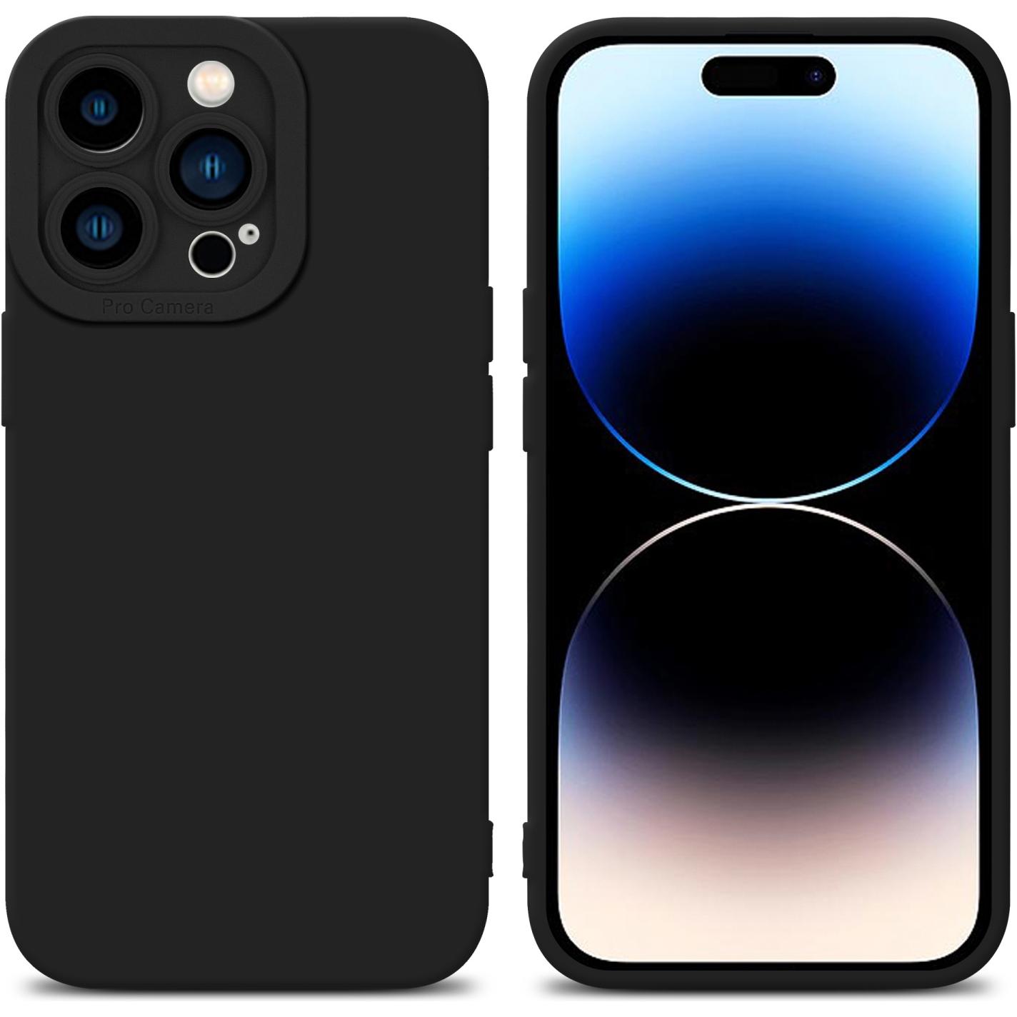 Cadorabo Hülle für Apple iPhone 14 PRO MAX im TPU Fluid LM162 Style (Apple iPhone 14 Pro Max), Smartphone Hülle, Schwarz