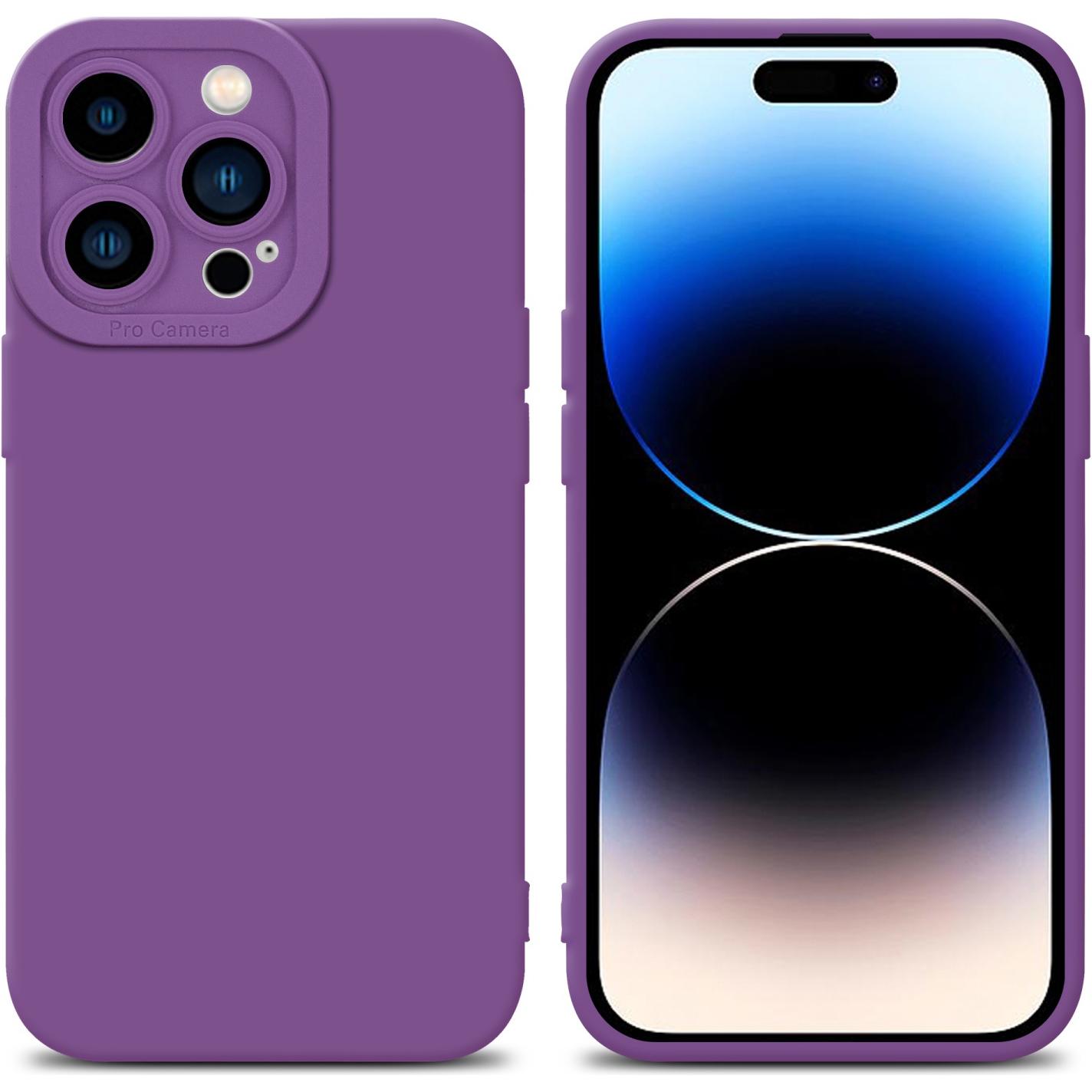 Cadorabo Hülle für Apple iPhone 14 PRO MAX im TPU Fluid LM162 Style (Apple iPhone 14 Pro Max), Smartphone Hülle, Violett