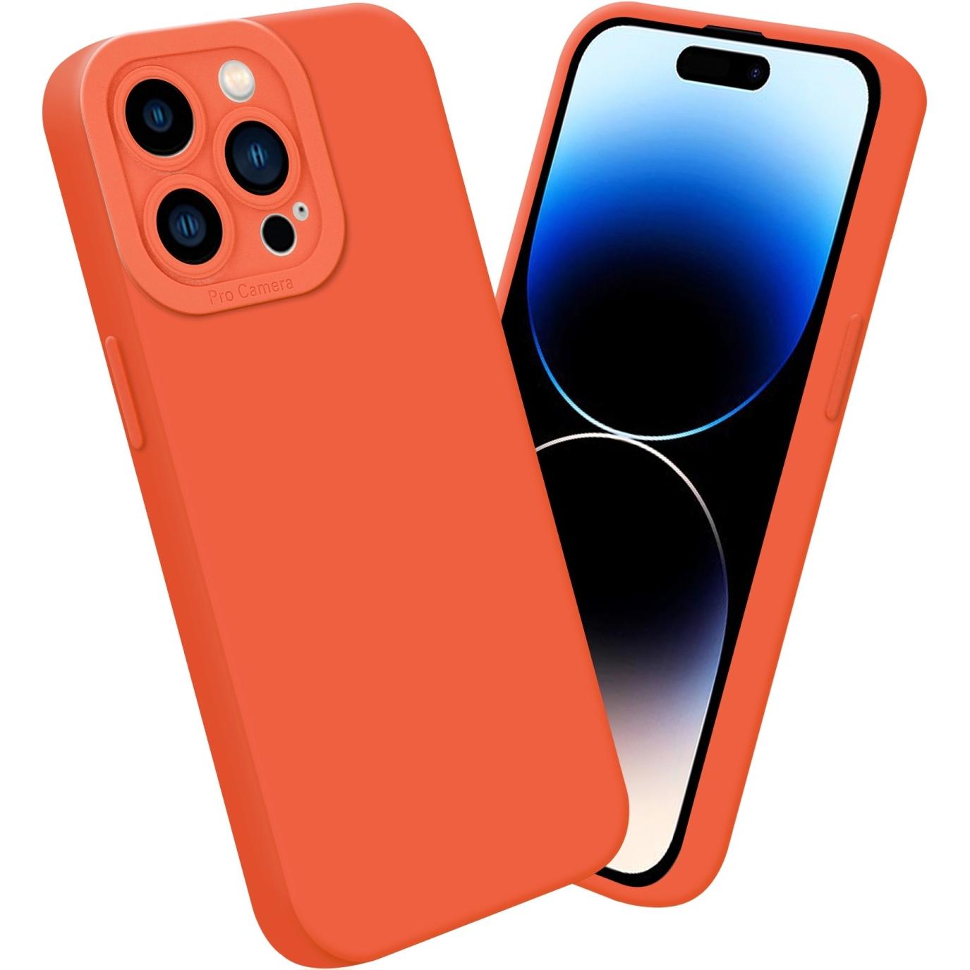 Thumbnail - Cadorabo Hülle für Apple iPhone 14 PRO MAX im TPU Fluid LM162 Style (Apple iPhone 14 Pro Max), Smartphone Hülle, Orange