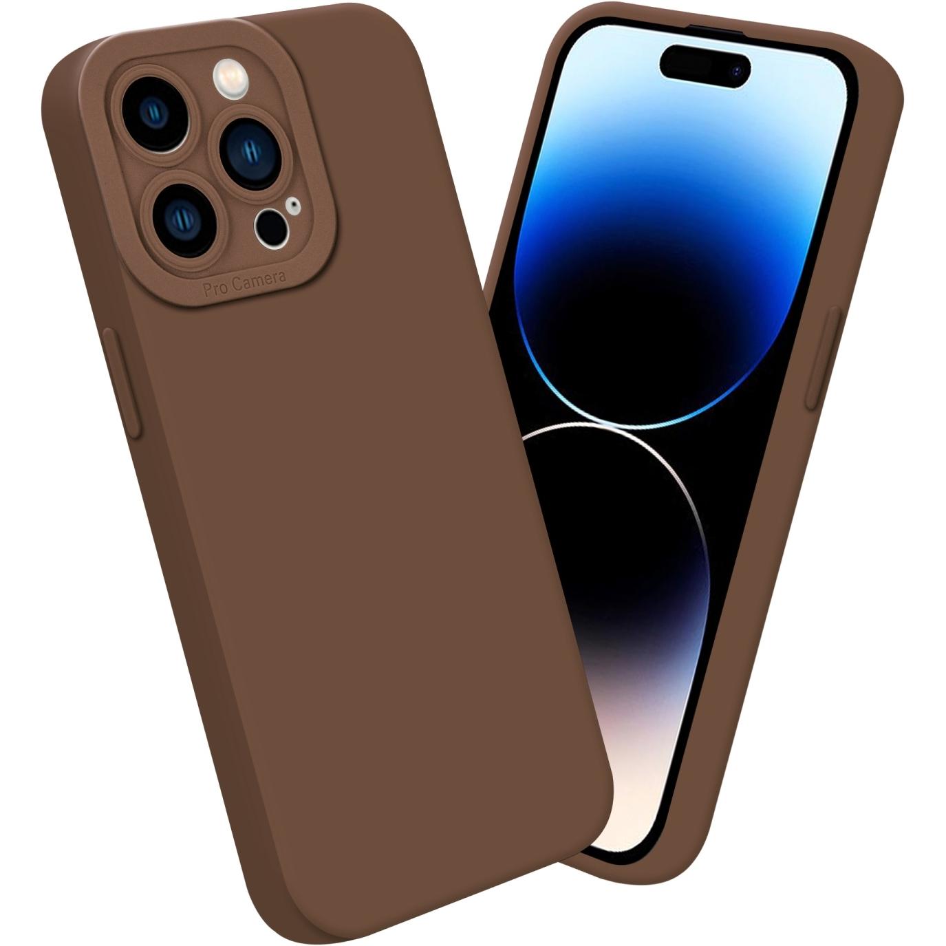 Thumbnail - Cadorabo Hülle für Apple iPhone 14 PRO MAX im TPU Fluid LM162 Style (Apple iPhone 14 Pro Max), Smartphone Hülle, Braun