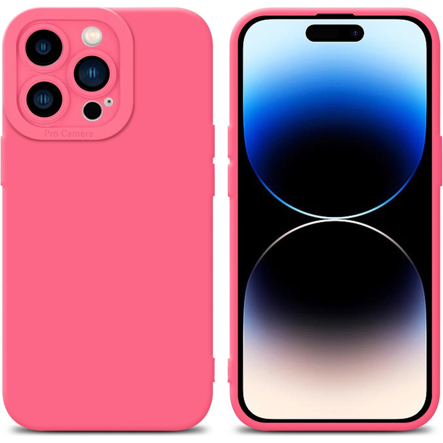 Cadorabo Hülle für Apple iPhone 14 PRO MAX im TPU Fluid LM162 Style (Apple iPhone 14 Pro Max), Smartphone Hülle, Rot