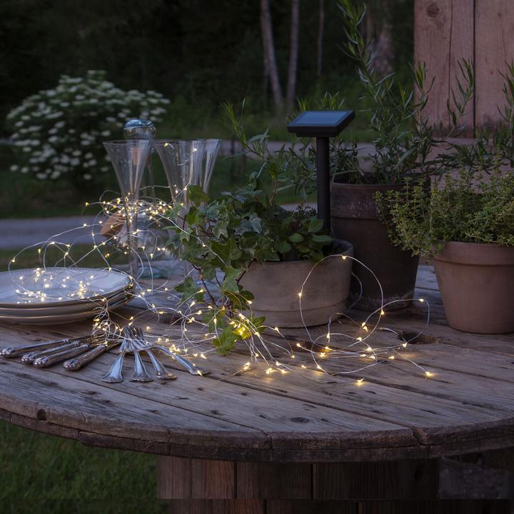 Produktbild Star Trading Lichterkette SOLAR DEW DROP Silber Transparent (19.90 m)