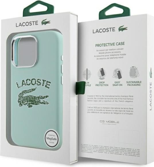 Actual product image Lacoste LCHMP16XUCRA iPhone 16 Pro Max 6.9" amande hardcase Silicone Cracked Logo MagSafe (Apple iPhone 16 Pro Max)
