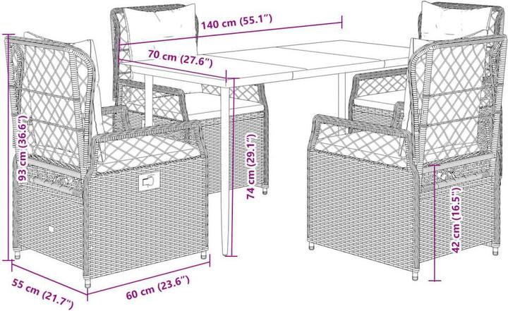 Produktbild vidaXL Garten Essgruppe