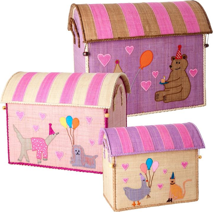 Productafbeelding Rice Grote set van 3 speelgoedmanden