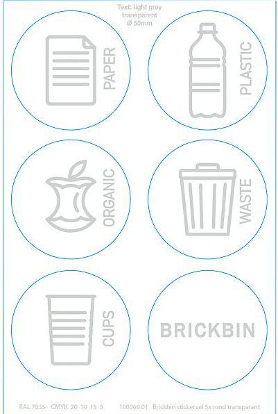 Immagine prodotto ReinigungsBerater Sistema di separazione dei rifiuti BrickBin bidone per rifiuti organici bianco verde 65 L porta (65 l)