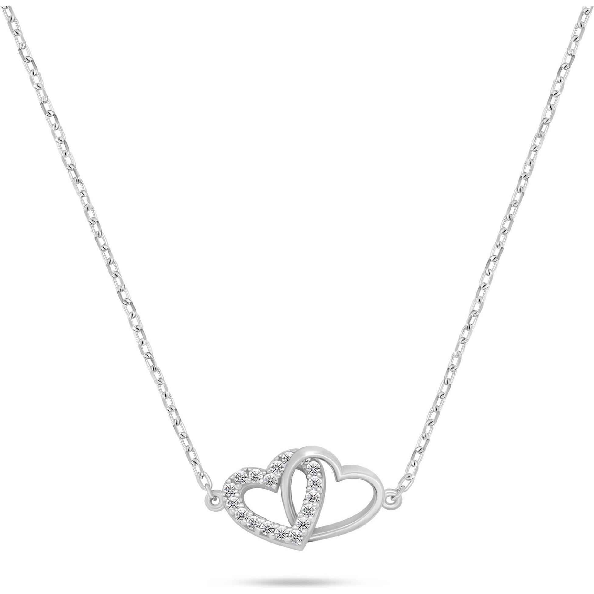 Brilio, Collana, Silver - Silver necklace Interconnected hearts NCL204W, (Argento)