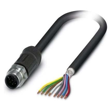 Phoenix Contact Nero Sac-8P-M12ms#1407281 Cavo Sensore/Attuatore - Cavo - Cavo Sensore/Attuatore, Cavo + Spina Elettrica,