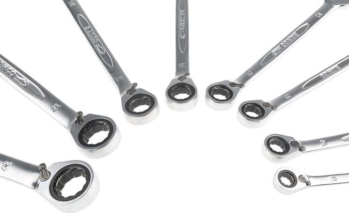 Produktbild Bahco Satz metrische Knarren-Ring-Maulschlüssel - 8-teilig/Kunststoffhalter (19 mm)