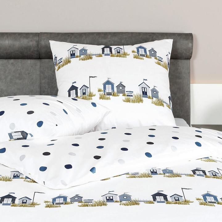 Immagine prodotto Janine Biancheria da letto in fibra fine Davos 65166 nautica (Set di biancheria da letto, 155x220 cm + 80x80 cm)