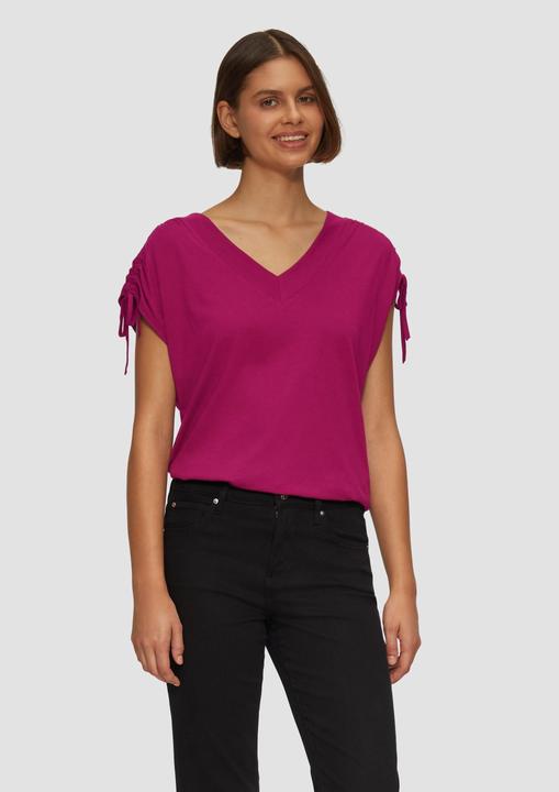 Produktbild S.Oliver T-Shirt V-Neck Shirt mit Raffung an den Schultern (32)