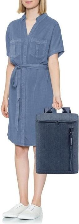 Actual product image reisenthel Travel Bag Overnighter Backpack Herringbone Dark Blue (13 l)