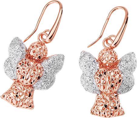 Image du produit Ottaviani Boucles d'oreilles en bronze doré rose avec paillettes d'argent
