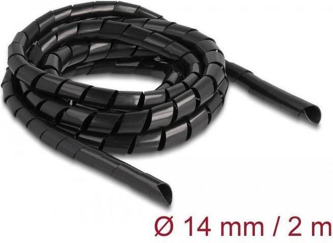 Image du produit Delock Tuyau spiro flexible 2 m x 14 mm noir (Tuyau spiralé pour câble, 200 cm)
