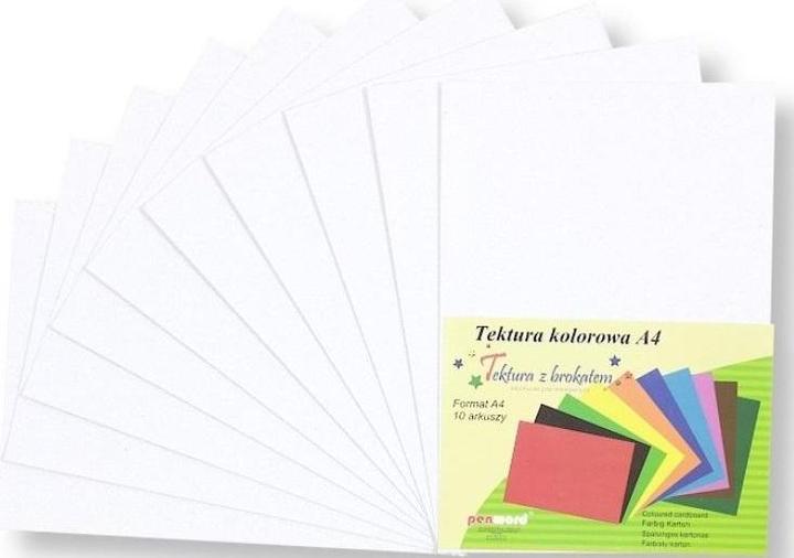 Image du produit Penword Carton A4, lisse, paillettes blanches, 10 pièces (paillettes blanches)