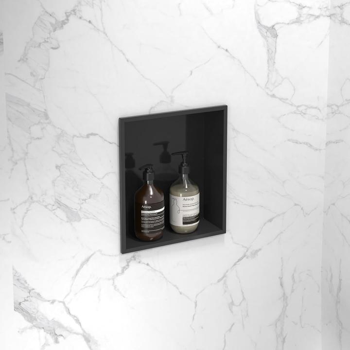 Image du produit Marwell Étagère murale compacte pour douche, installation facile sans carrelage, usage polyvalent (92 x 10 x 32 cm)