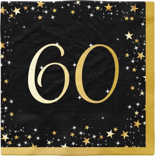 Riethmüller Starlight Servietten 60 - gold schwarz (16 pcs., 33 x 33 cm)