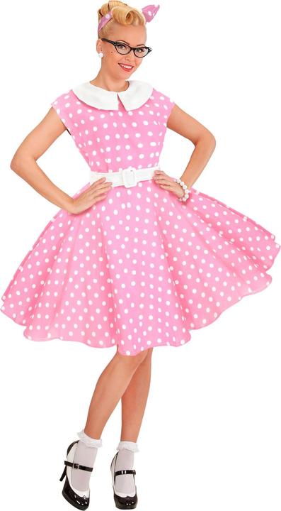 Image du produit Widmann MODE ROCK'N'ROLL ROSA des années 50 (robe avec jupon, ceinture, serre-tête), L (L)