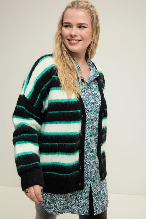 Immagine prodotto Studio Untold Cardigan dal taglio oversize con righe e scollo a V (50, 52)