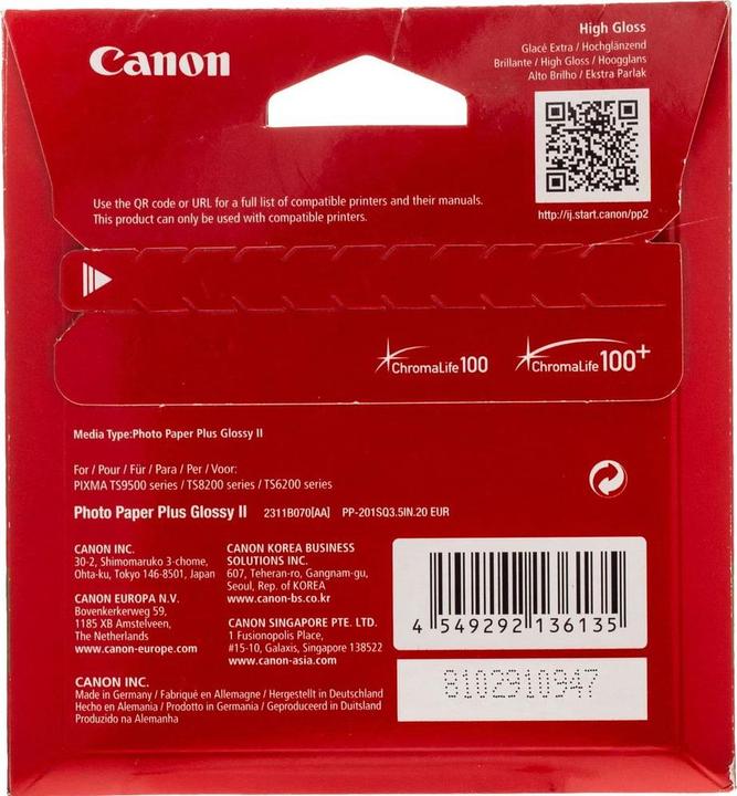 Produktbild Canon PP-201 (265 g/m², 9 x 9 cm, 20 Stk.)