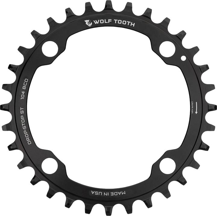 Productafbeelding Wolf Tooth Kettingblad, Shimano 12-speed, 104 BCD, 36 t, zwart (104)