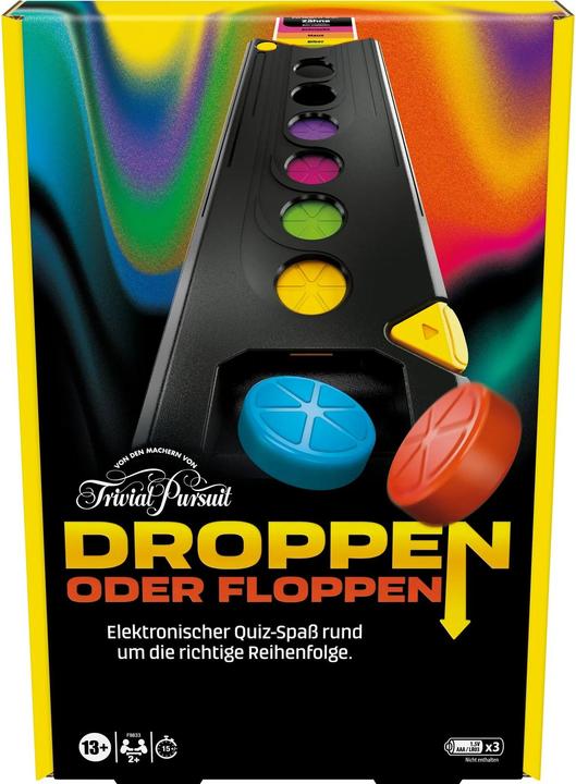 Actual product image Hasbro Dropping or flopping, electronic party game from the makers of Trivial Pursuit (German)