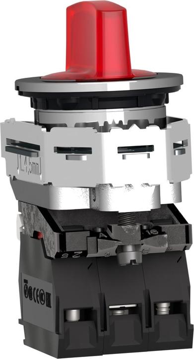 Actual product image Schneider Electric Illuminated selector switch complete XB4F 30mm1S+1OE XB4FK134G5