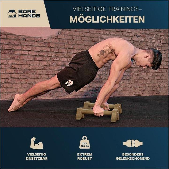 Immagine prodotto Bare Hands Impugnature per push-up in legno per il calisthenics