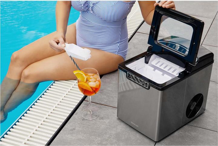 Actual product image Sencor SIM 3500SS ice cube maker Portable ice cube maker /24h Black, Silver
