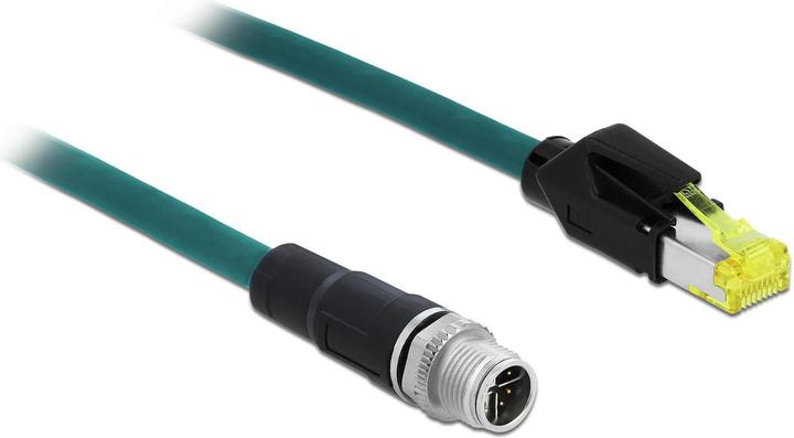 Actual product image Delock Network cable M12 8 pin X-coded to RJ45 Hirose plug TPU 3 m (S/FTP, CAT6a, 3 m)