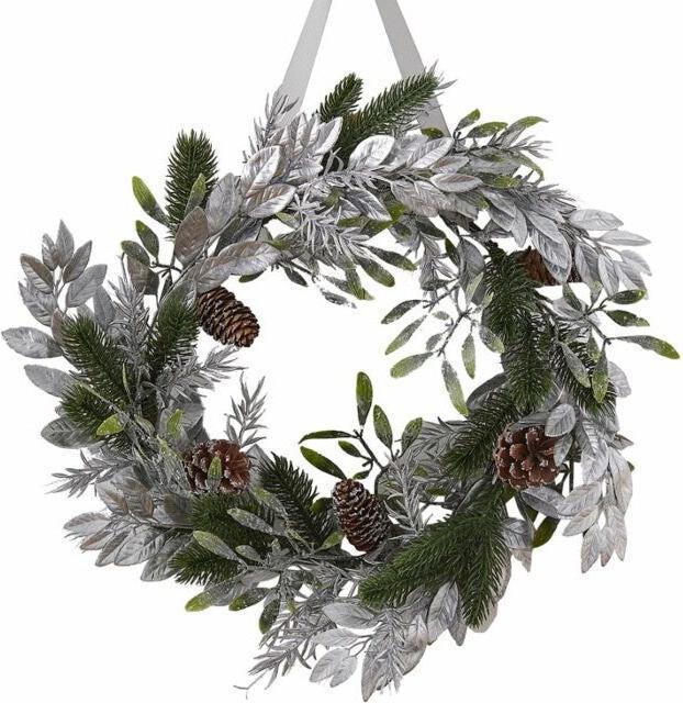 Produktbild Ginger Ray Silberner Laub Weihnachtskranz von