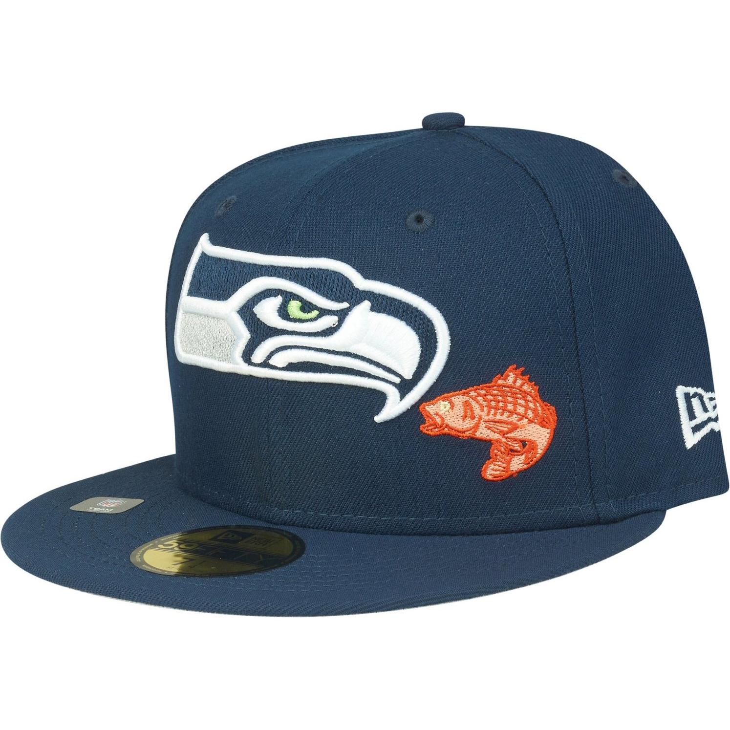 New Era, Herren, Cap, 59Fifty Cap - NFL CITY Seattle Seahawks - 7 1/8, Blau, (7 1/8)