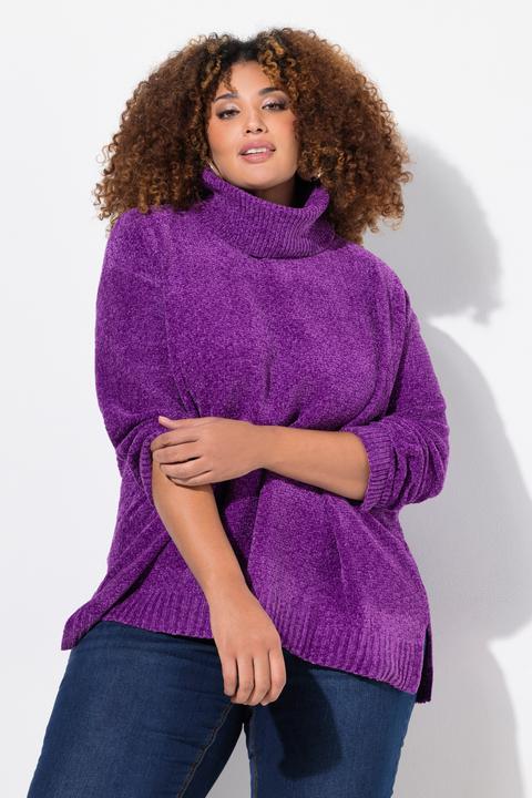Produktbild Ulla Popken Chenille-Pullover, Oversized, Stehkragen, Langarm (50, 52)