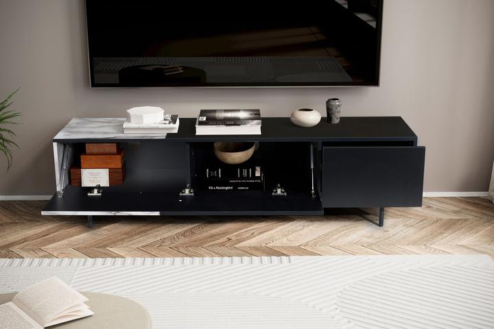 Actual product image FineBuy Lowboard TV cabinet 150 cm TV table TV cabinet doors drawer (150 x 40 x 40 cm)