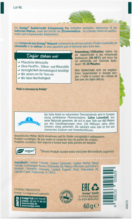 Actual product image Kneipp Relaxation Pure (Bath salts)